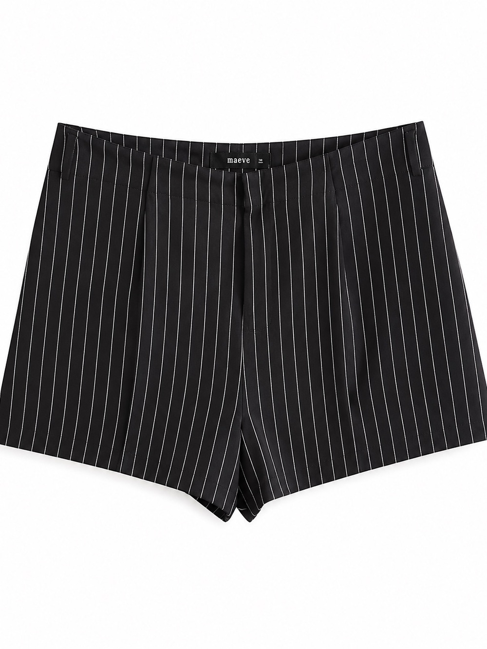 Maeve Anthropologie Black White Pinstripe High Rise Shorts 16